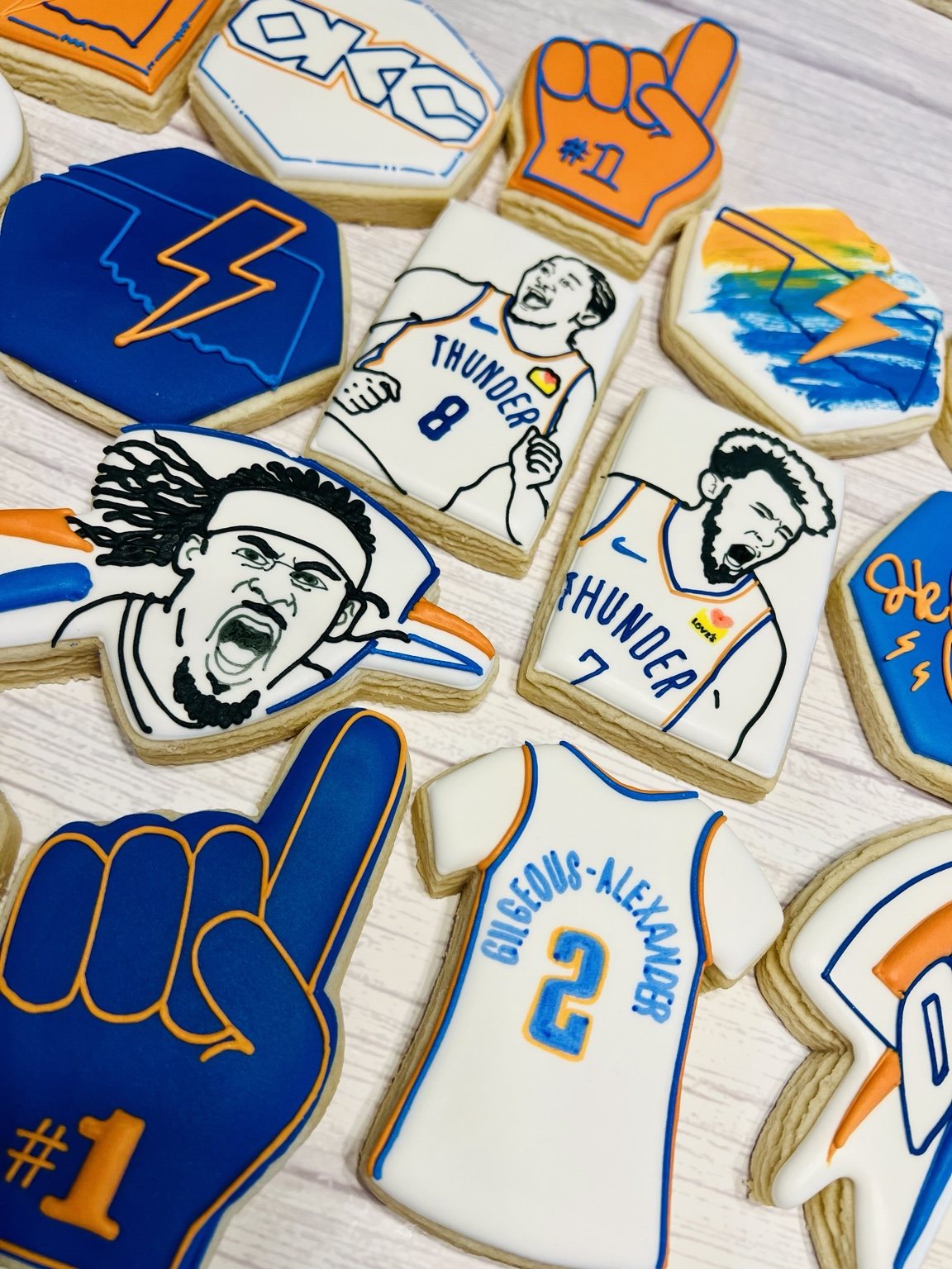 Detailed Frosted player portrait and game-day sugar cookies